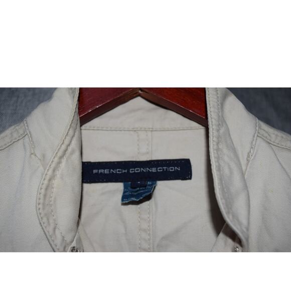 French Connection Beige Cotton Utility Jacket Size 4 - Picture 3 of 3
